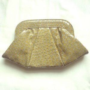 Lauren Merkin Faux Snakeskin Clutch
